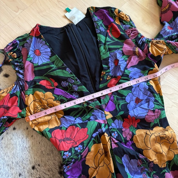 FARM‎ RIO Bucolic Garden Sleeve Cut Out Dress Floral Maxi Size XS - Picture 14 of 16